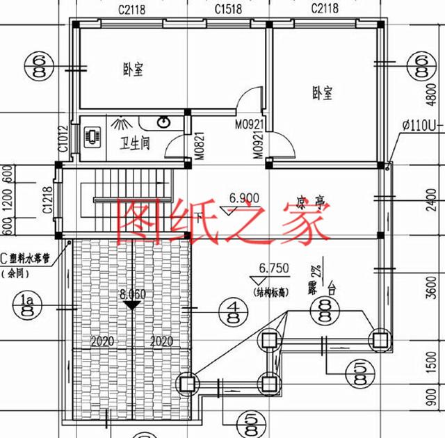 多臥室的三層別墅設(shè)計(jì)圖，挑空設(shè)計(jì)，給您溫馨舒適的享受!