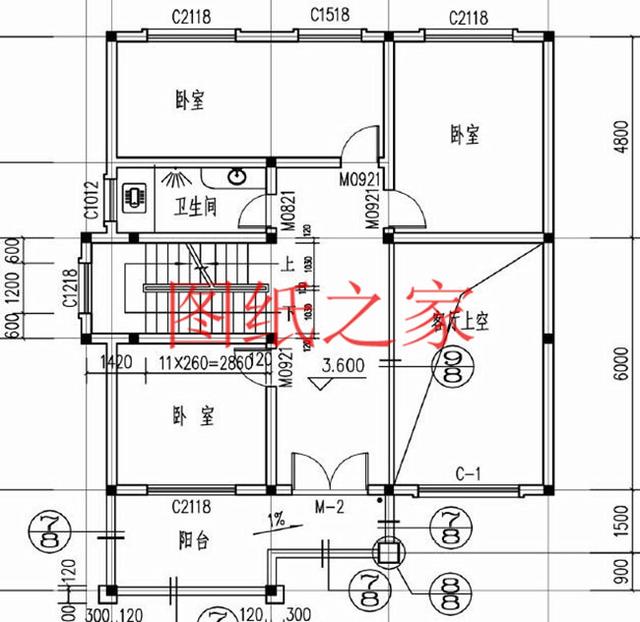 多臥室的三層別墅設(shè)計(jì)圖，挑空設(shè)計(jì)，給您溫馨舒適的享受!