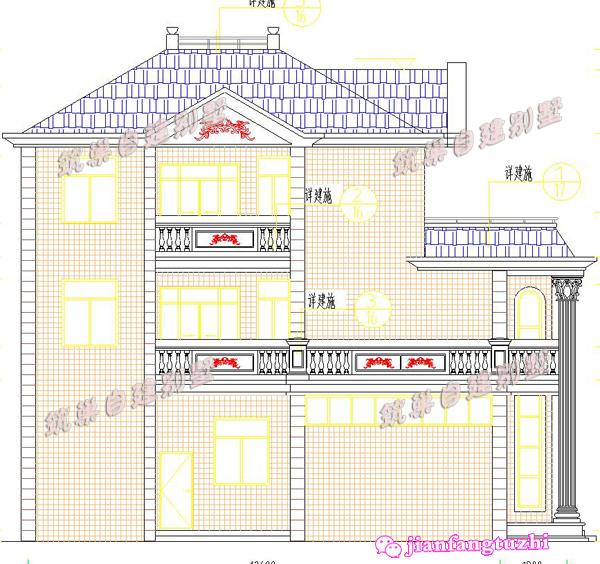 13x15米鄉(xiāng)村三層復(fù)式別墅設(shè)計(jì)圖，供您參考