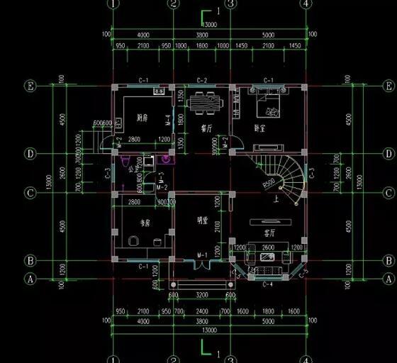 13x13米復(fù)式三層大氣別墅設(shè)計圖，造價30W左右，歡迎參考！