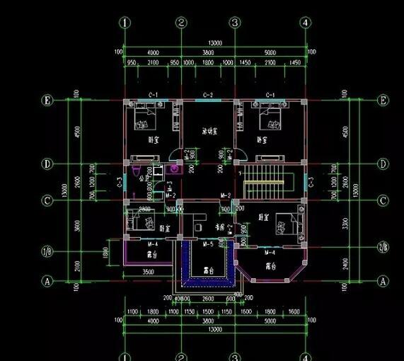 13x13米復(fù)式三層大氣別墅設(shè)計圖，造價30W左右，歡迎參考！