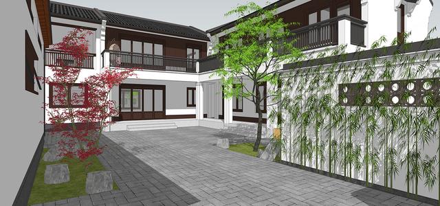 新中式民俗別墅設(shè)計(jì)圖，可用于民宿，也可商用。