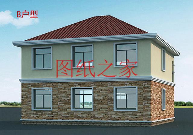 25萬(wàn)占地150平的二層別墅設(shè)計(jì)圖，簡(jiǎn)單大氣造價(jià)低。