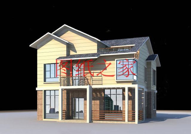 25萬(wàn)占地150平的二層別墅設(shè)計(jì)圖，簡(jiǎn)單大氣造價(jià)低。