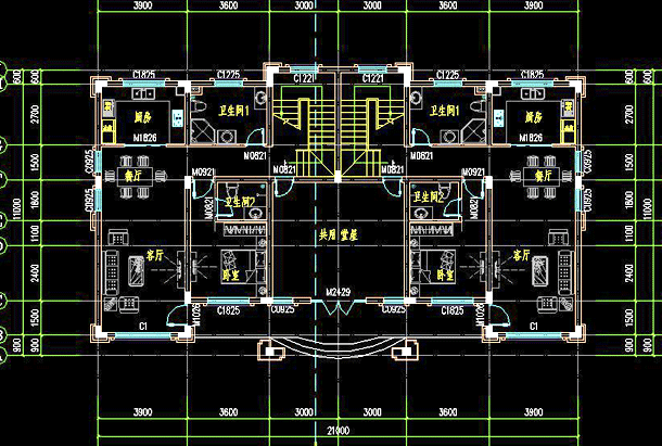 共用中堂雙拼兄弟三層別墅設(shè)計(jì)圖，簡(jiǎn)歐式風(fēng)格