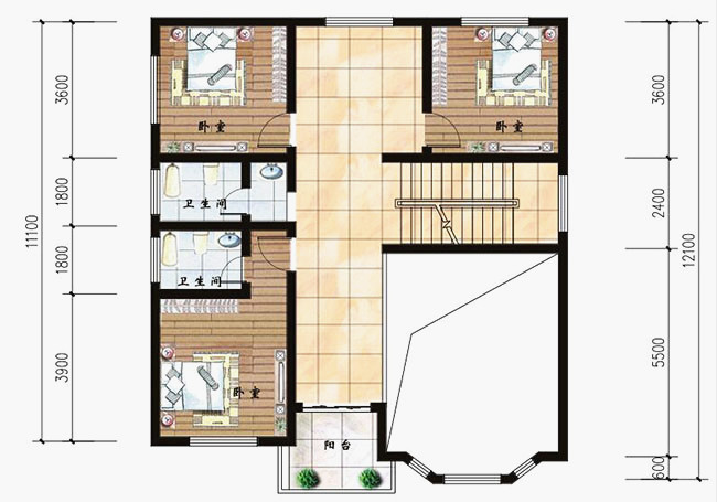 120平米農(nóng)村房屋設(shè)計(jì)圖，一到三層別墅戶型都有！