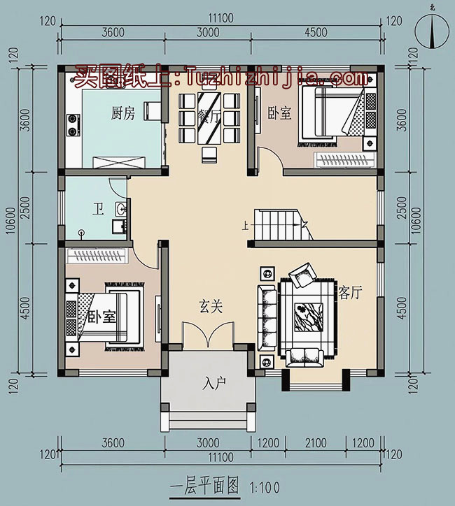 120平米農(nóng)村房屋設(shè)計(jì)圖，一到三層別墅戶型都有！