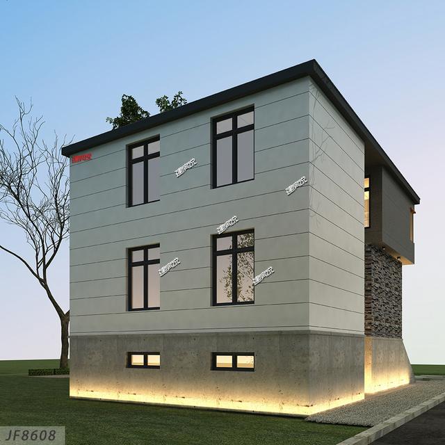 小占地別墅設(shè)計圖，外觀時尚新潮，還有地下車庫哦！