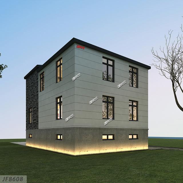 小占地別墅設(shè)計圖，外觀時尚新潮，還有地下車庫哦！