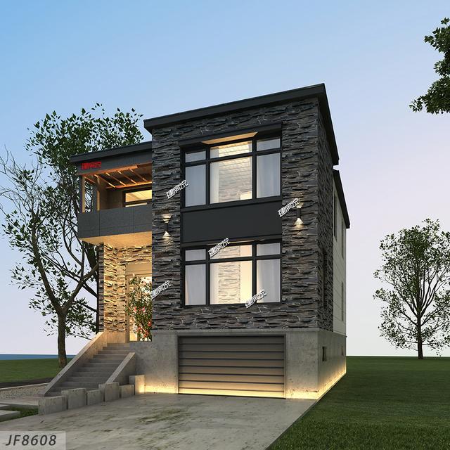 小占地別墅設(shè)計圖，外觀時尚新潮，還有地下車庫哦！