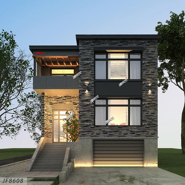 小占地別墅設(shè)計圖，外觀時尚新潮，還有地下車庫哦！