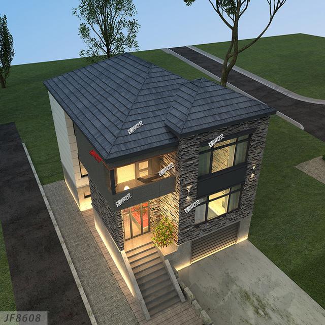 小占地別墅設(shè)計圖，外觀時尚新潮，還有地下車庫哦！