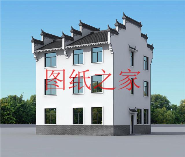 多臥室的三層別墅設(shè)計(jì)圖，適合大家族，五世同堂也住得下。