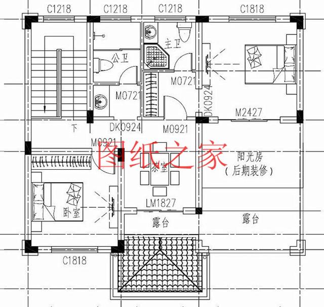 多臥室的三層別墅設(shè)計(jì)圖，適合大家族，五世同堂也住得下。