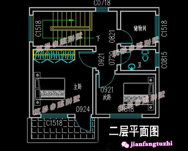 簡約舒適二層平屋頂別墅設(shè)計圖，造型簡約不繁瑣，提高生活品味。