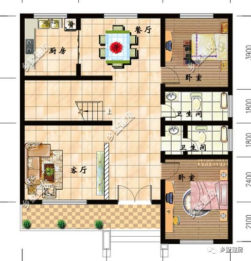 11X12米農(nóng)村自建房，設(shè)計(jì)親民，麻雀雖小，五臟俱全。