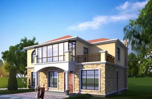 時(shí)尚經(jīng)典的二層自建房，陽光房+大露臺(tái)，整體美觀新穎。