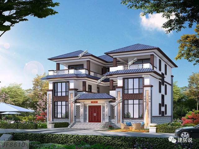 新型中式別墅設(shè)計圖，室內(nèi)布局超贊，外觀獨特亮眼。