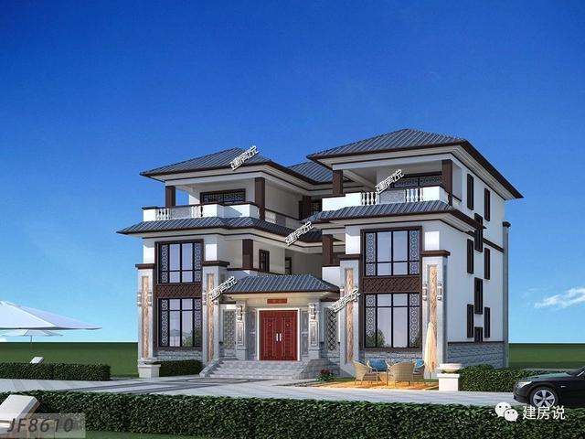 新型中式別墅設(shè)計圖，室內(nèi)布局超贊，外觀獨特亮眼。