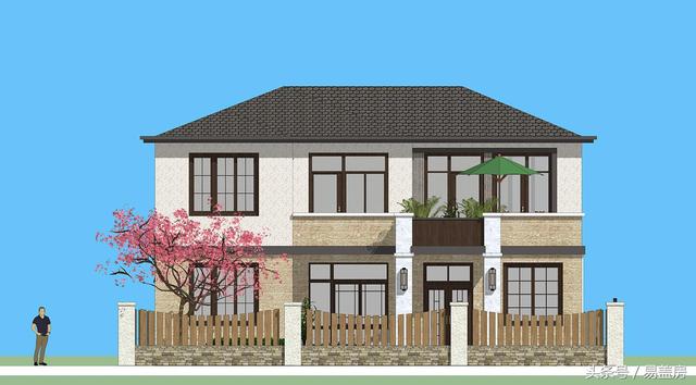 北京43萬(wàn)歐式別墅設(shè)計(jì)圖，景觀院墻超大露臺(tái)，引得鄉(xiāng)親參觀！