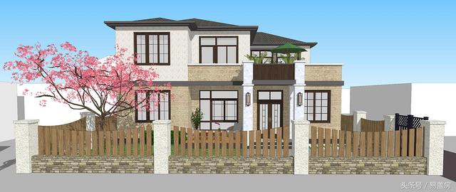 北京43萬(wàn)歐式別墅設(shè)計(jì)圖，景觀院墻超大露臺(tái)，引得鄉(xiāng)親參觀！