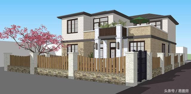 北京43萬(wàn)歐式別墅設(shè)計(jì)圖，景觀院墻超大露臺(tái)，引得鄉(xiāng)親參觀！