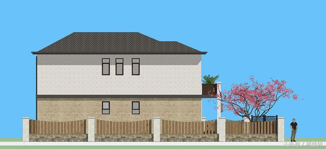 北京43萬(wàn)歐式別墅設(shè)計(jì)圖，景觀院墻超大露臺(tái)，引得鄉(xiāng)親參觀！