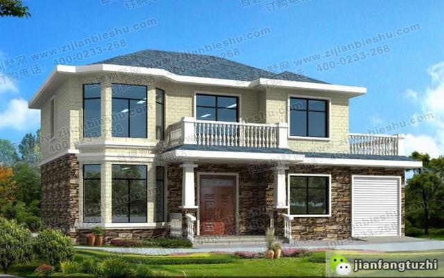 歐式田園風格農(nóng)村二層自建房，主體25萬，150平米4廳5臥帶車庫。