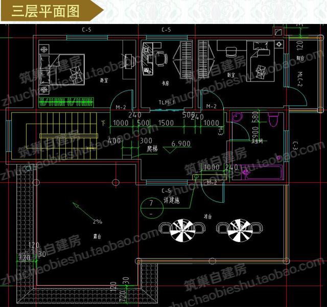 5款帶觀景涼亭三層別墅設(shè)計(jì)圖，造價40W以內(nèi)。值得參考。
