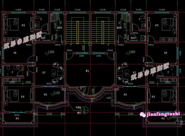 大開間二層半三層雙拼別墅設(shè)計(jì)圖，豪華兼實(shí)用。
