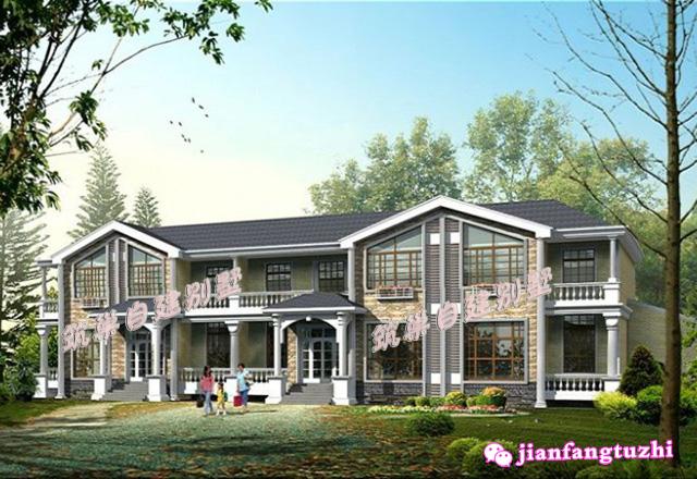 大開間二層半三層雙拼別墅設(shè)計(jì)圖，豪華兼實(shí)用。