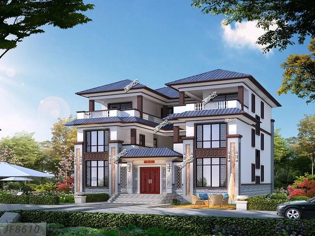 新中式別墅設(shè)計(jì)圖，彰顯家業(yè)，愿您人丁興旺！