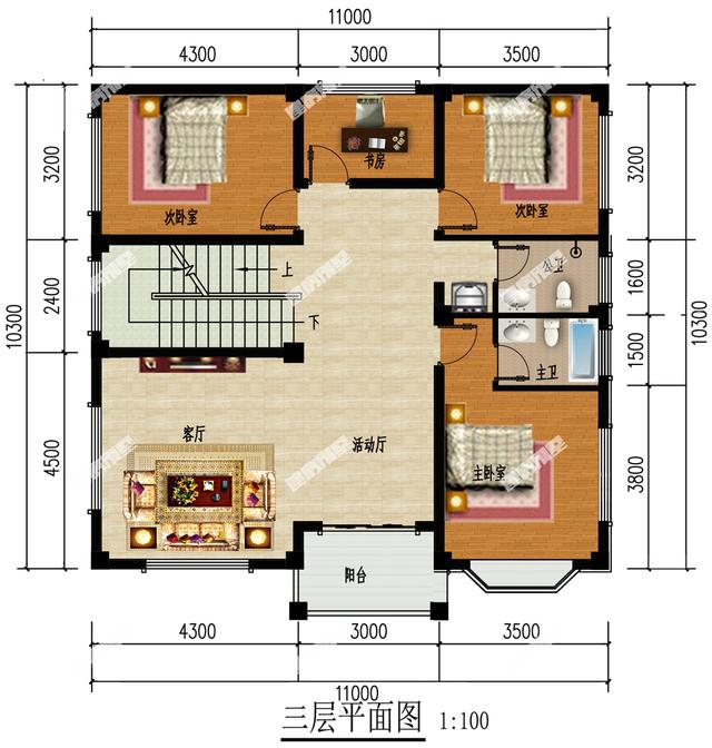 11x10.3四層別墅設(shè)計圖，占地118平，歡迎參考！