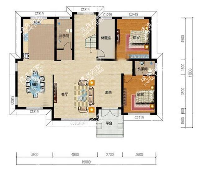 爆款開間15m別墅設(shè)計圖，設(shè)計新穎獨特，立體感十足