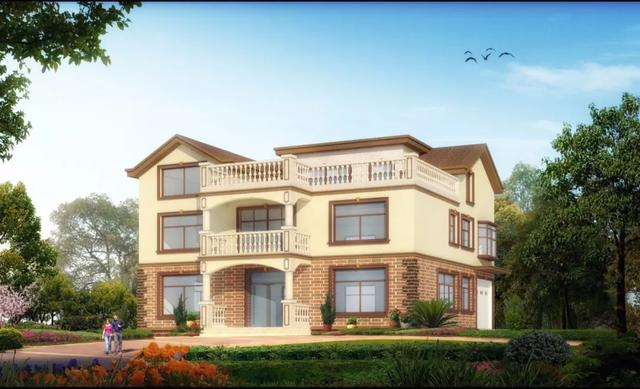 歐式風格別墅設計圖 ，造價低廉，經濟實用型別墅。