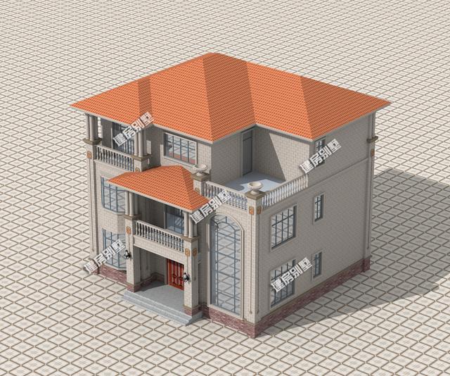 三層別墅設(shè)計(jì)圖，主屋不設(shè)餐廳廚房，讓您遠(yuǎn)離油煙。