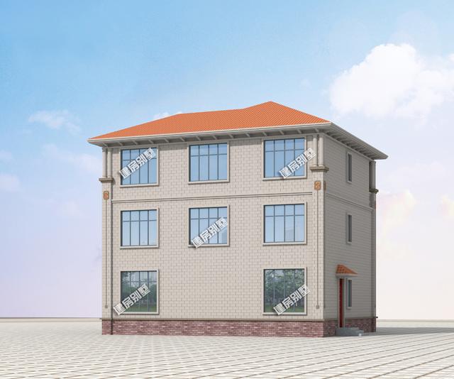 三層別墅設(shè)計(jì)圖，主屋不設(shè)餐廳廚房，讓您遠(yuǎn)離油煙。