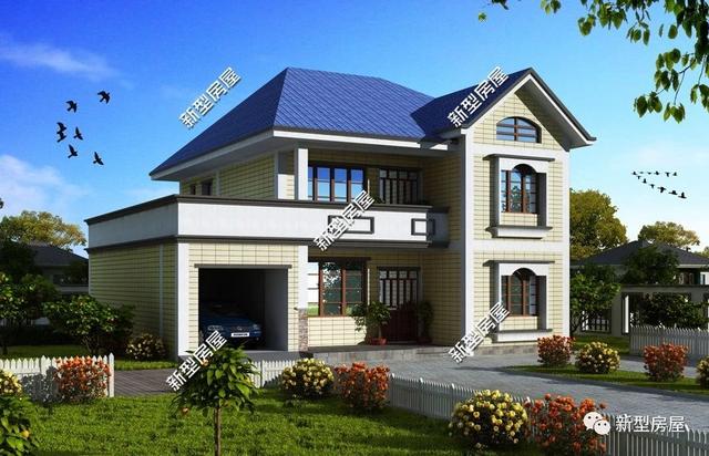 3套帶車庫露臺(tái)的別墅設(shè)計(jì)圖，實(shí)拍圖太美第2套30W就能建