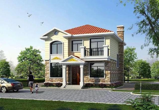 兩層小戶型別墅設(shè)計圖，五室兩廳功能齊全。