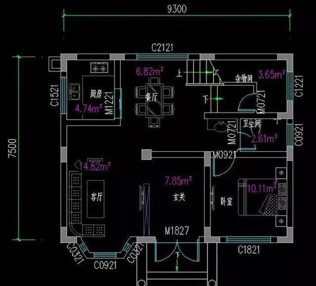 兩層小戶型別墅設(shè)計圖，五室兩廳功能齊全。