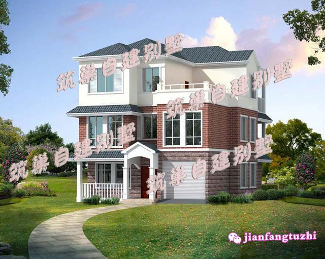 10x11米大方三層別墅設(shè)計(jì)圖，帶露臺(tái),造價(jià)只要25W！