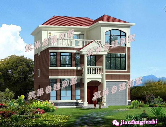 10x11米大方三層別墅設(shè)計(jì)圖，帶露臺(tái),造價(jià)只要25W！