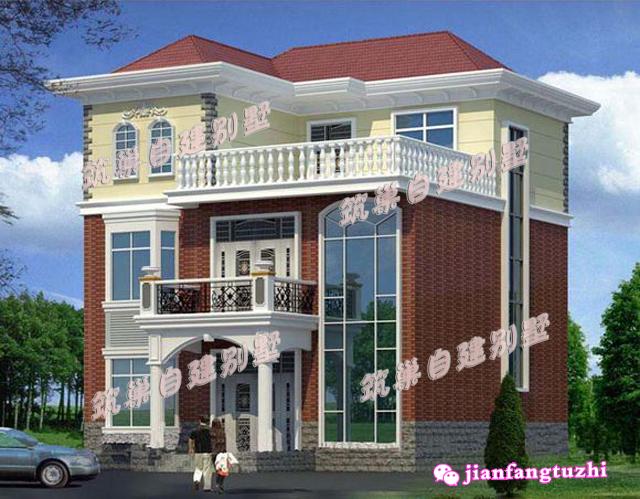 10x11米大方三層別墅設(shè)計(jì)圖，帶露臺(tái),造價(jià)只要25W！