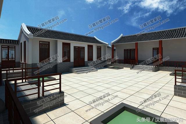 農(nóng)村四合院別墅設(shè)計(jì)圖，古香古氣，典雅而不失新穎。