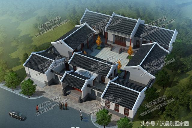 農(nóng)村四合院別墅設(shè)計(jì)圖，古香古氣，典雅而不失新穎。