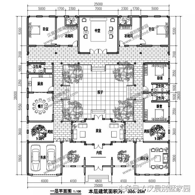 農(nóng)村四合院別墅設(shè)計(jì)圖，古香古氣，典雅而不失新穎。