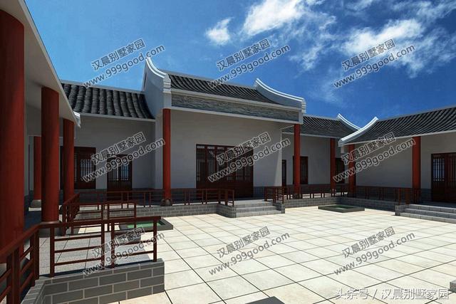 農(nóng)村四合院別墅設(shè)計(jì)圖，古香古氣，典雅而不失新穎。