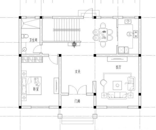 小巧別墅設計圖，五室三廳功能齊全，占地110平米。