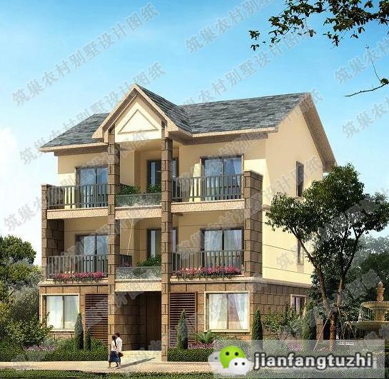 5款二三層別墅設(shè)計圖，占地小，造價20萬左右。