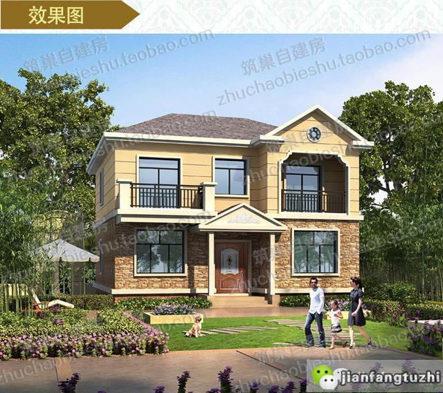 5款二三層別墅設(shè)計圖，占地小，造價20萬左右。